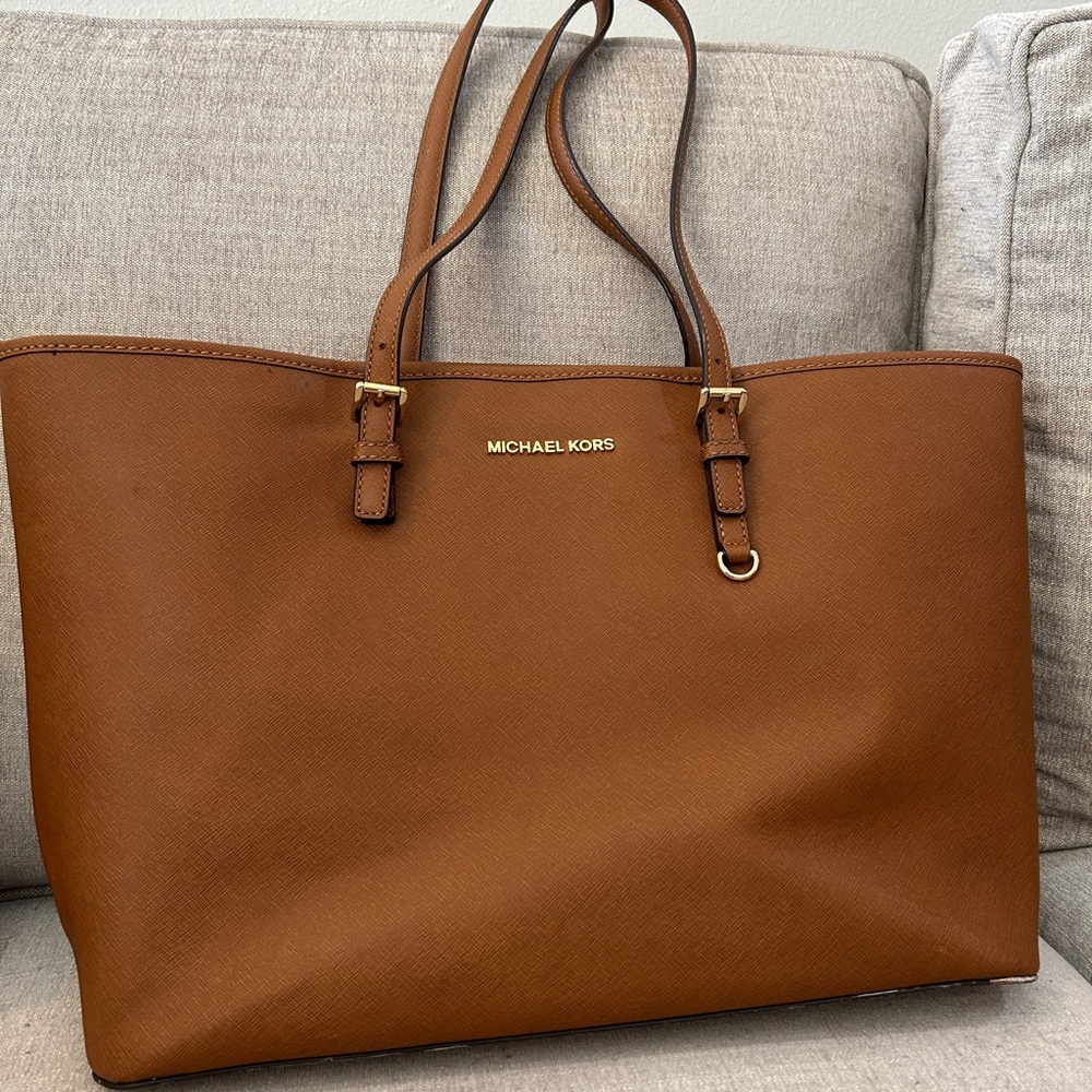 Michael Kors Tan Tote Bag with Gold Accents